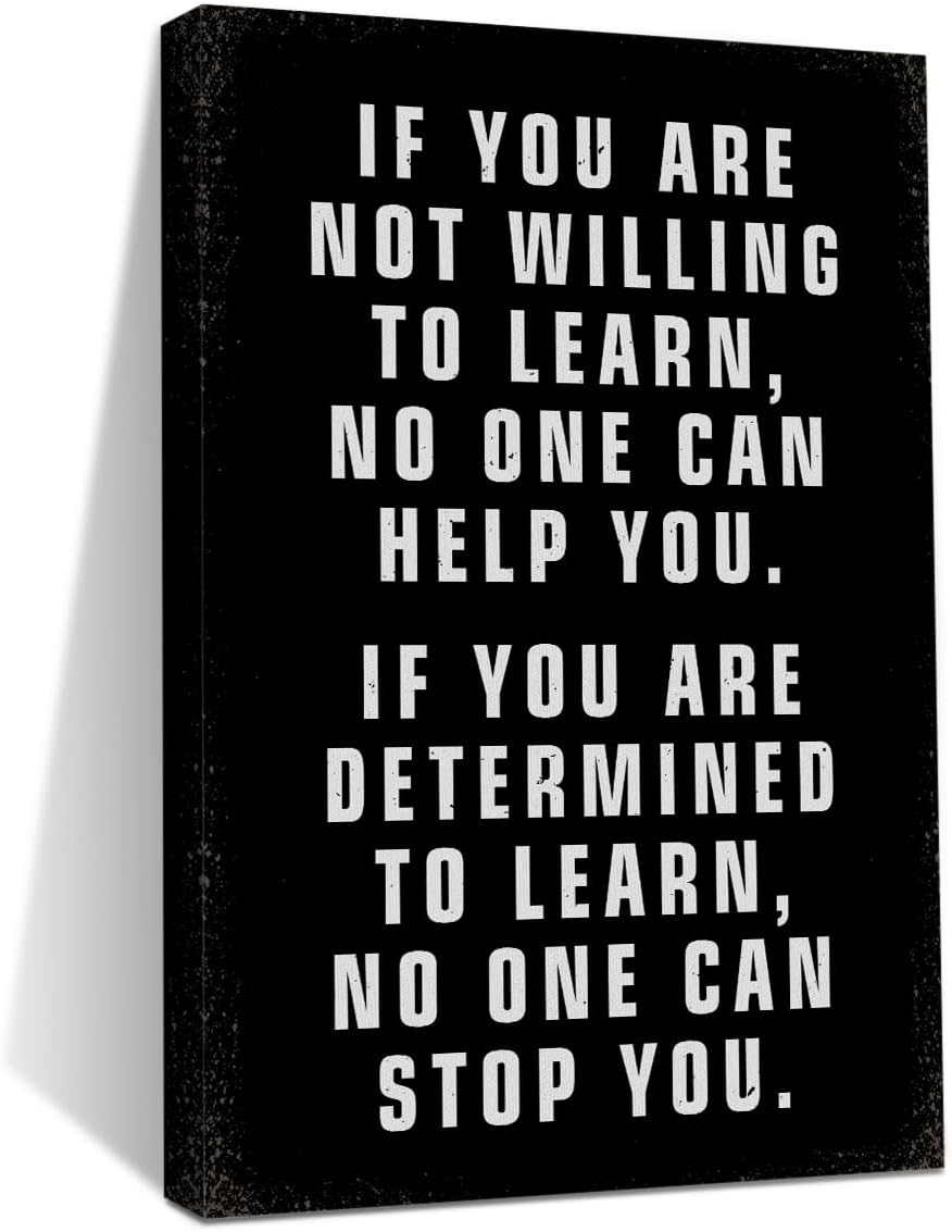 Inspirational Motivational Wall Art Decor, Motivational Quotes Poster Print Phrase Wall Art Positive Quotes, Positive Affirmations Wall Art Decor for Bedroom Office Classroom Study Gym Room