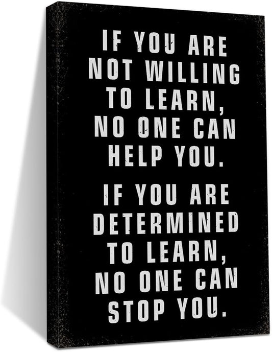 Inspirational Motivational Wall Art Decor, Motivational Quotes Poster Print Phrase Wall Art Positive Quotes, Positive Affirmations Wall Art Decor for Bedroom Office Classroom Study Gym Room