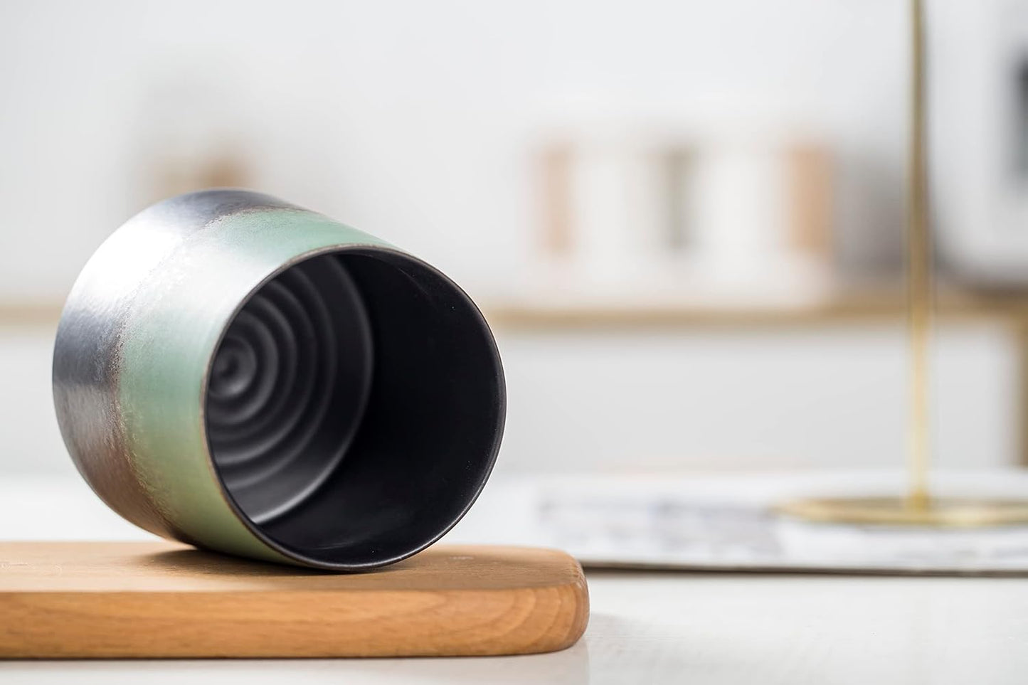 Big handmade Ceramic Coffee Mugs for Men/Women,10oz Tea Cup for Office and Home,Microwave and Dishwasher safe,Gift for Parents,Family and Friends(Green)