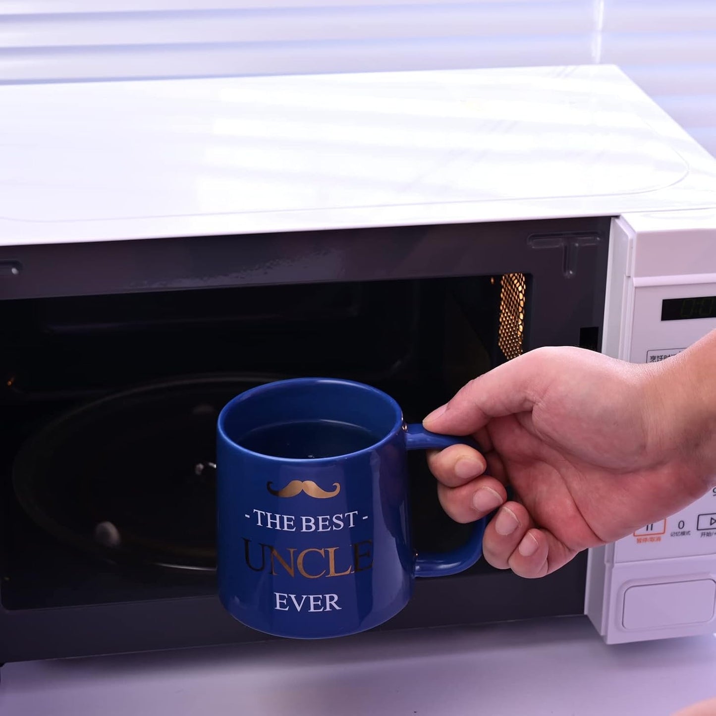 Miicol Funny Coffee Mug 16 oz, Large Ceramic Tea Mug, Gift Idea for Uncle, Men, Cute Office Coffee Cup, Navy Tea Cup, Unique Gift for Birthday, Christmas