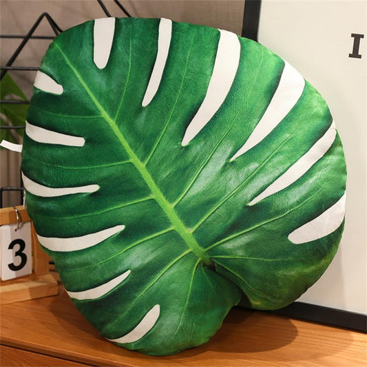 LYFJMUS Leaf Shaped 3D Throw Pillows Soft Plush Maple Leaves Pillow Decorative Pillow for Plant Lovers Aesthetic Cute Pillow for Bed Sofa Car Floor Couch Living Room Bedroom Decor (Monstera Leaf)