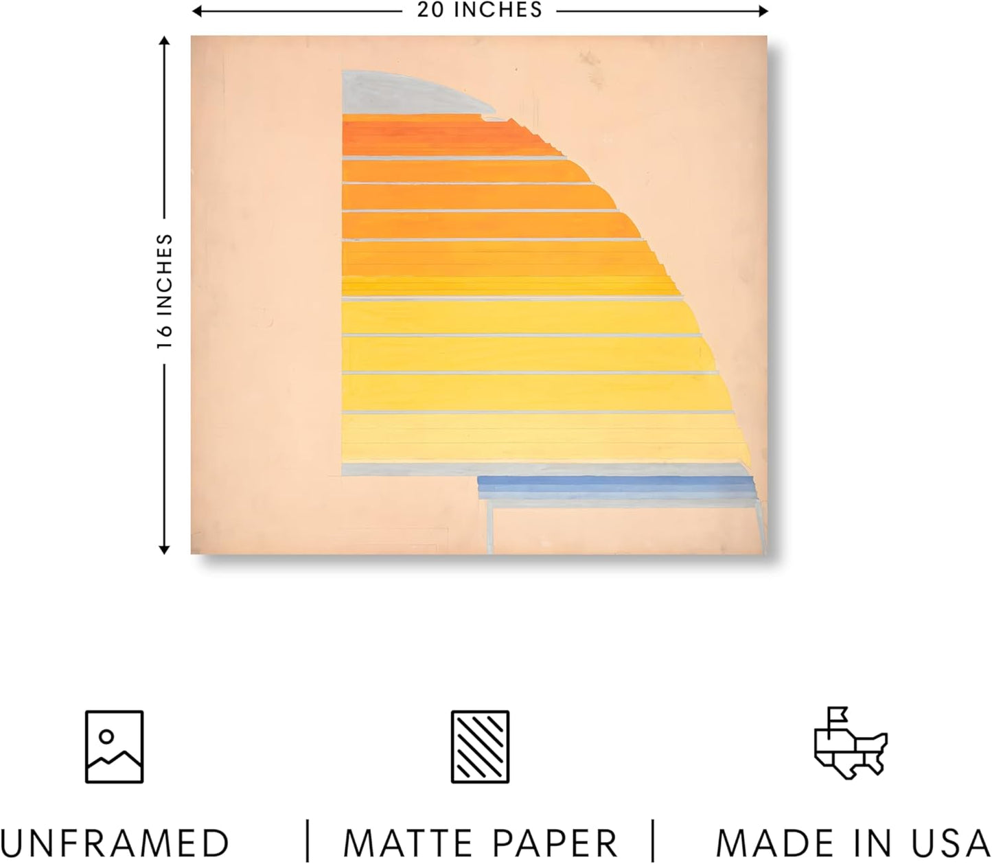 HAUS AND HUES Colorful Abstract Wall Art - Minimalist Retro Picture for Living Room Decor, Red and Pink Modern Wall Art Painting (Winold Reiss, Unframed, 16x20)