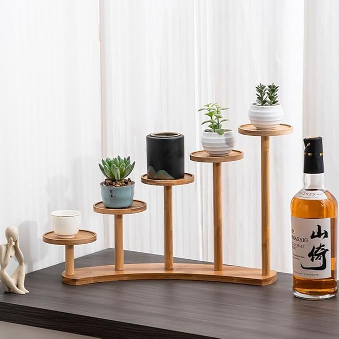 5 Tiers Desk Plant Stand Window Sill Plant Shelf Tabletop Succulent Stand Flower Pot Stand Holder Desktop Plant Stand Indoor Plant Rack for Succulent Herb in Living Room Office (Circle)