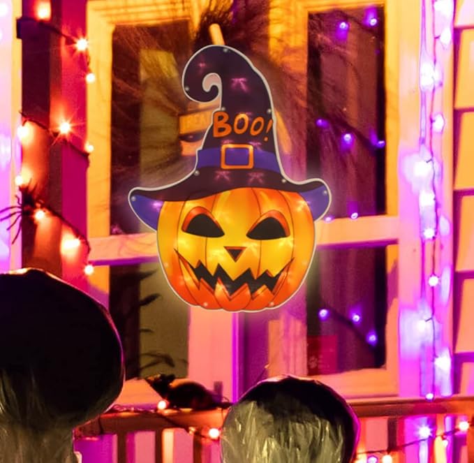 20LED Jack-O-Lantern Halloween Window Silhouette Decoration, Halloween Decoration (Jack-O-Lantern)