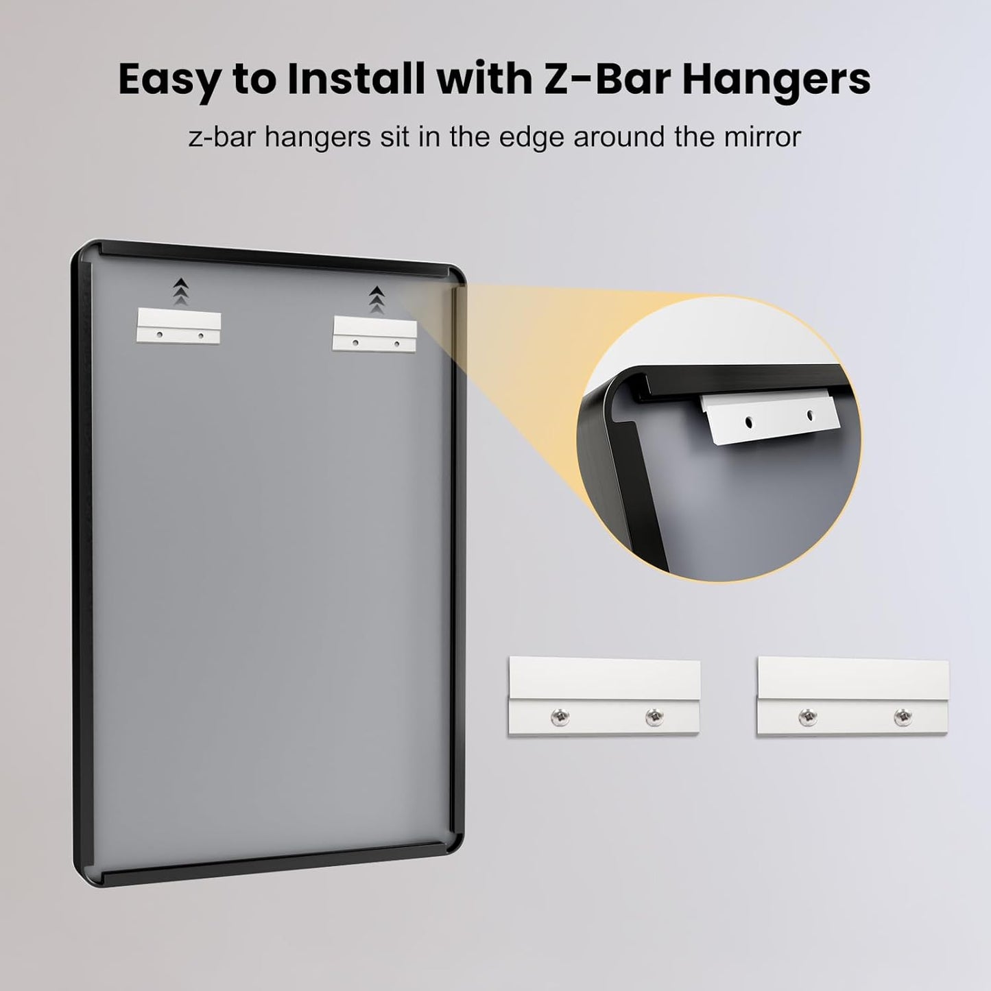 LOAAO 30X36 Inch Black Metal Framed Bathroom Mirror for Wall, Matte Black Bathroom Vanity Mirror Farmhouse, Anti-Rust, Tempered Glass, Hangs Horizontally or Vertically