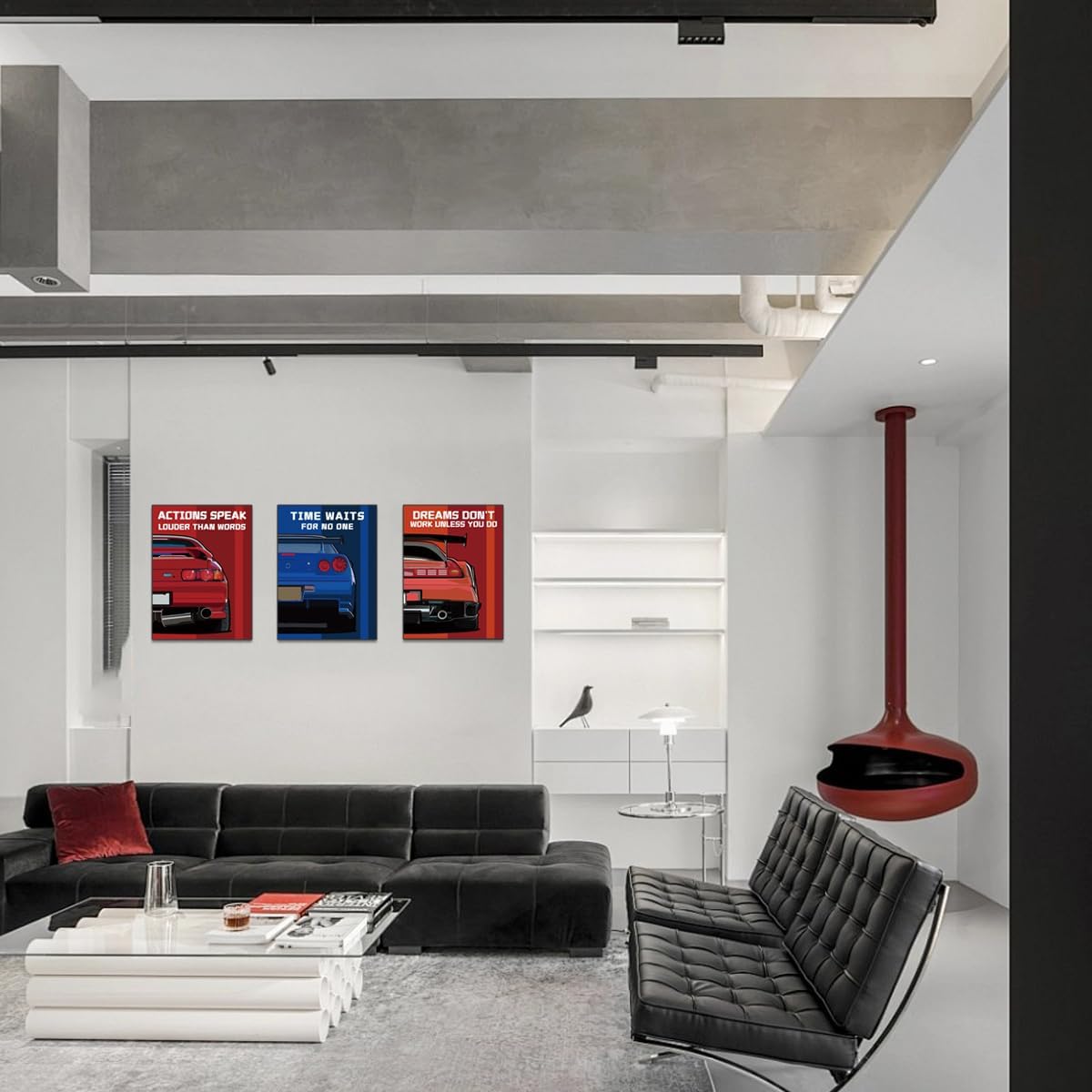 Inspirational Bible Verse Wall Art Canvas Prints Bedroom Wall Decor,Car Framed Art Posters Office Scripture Boys Bedroom Motivational Decorations Set of 3 (12"x16")