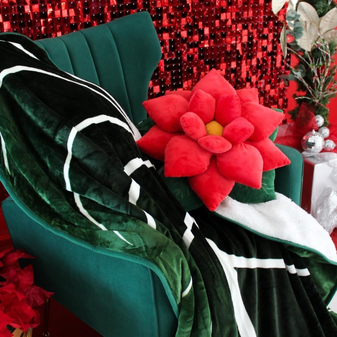 Green Philosophy Co. Poinsettia Pillow - Christmas Red