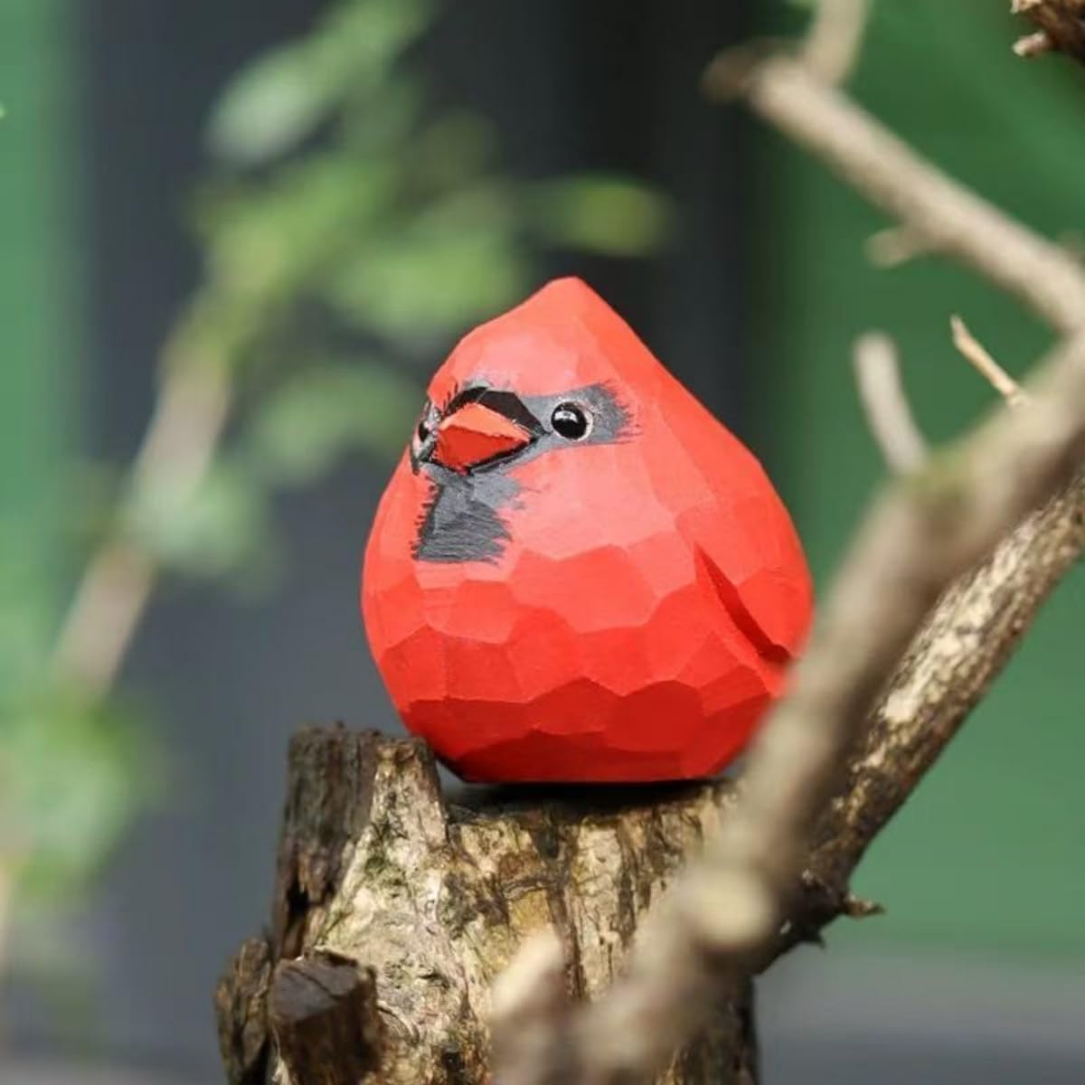 Handmade Wooden Red Cardinal Figurines Set, Hand-Painted Male Cardinal Birds on Base - Home Decor, Christmas Ornaments, Unique Gift for Bird Lovers & Craft Enthusiasts