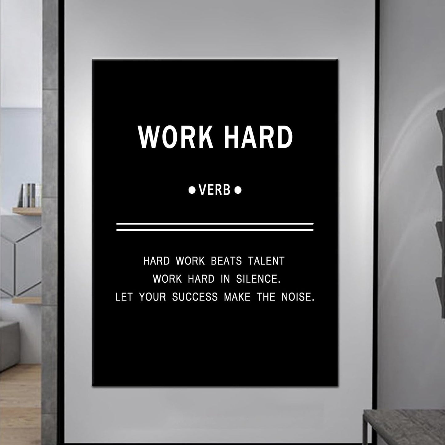 Inspirational Canvas Wall Art Motivational Work Hard Positive Quotes Office Home Living Room Wall Decor Canvas Prints Wooden Framed Animal Picture Artwork Framed Stretched [30''Wx 40''H]