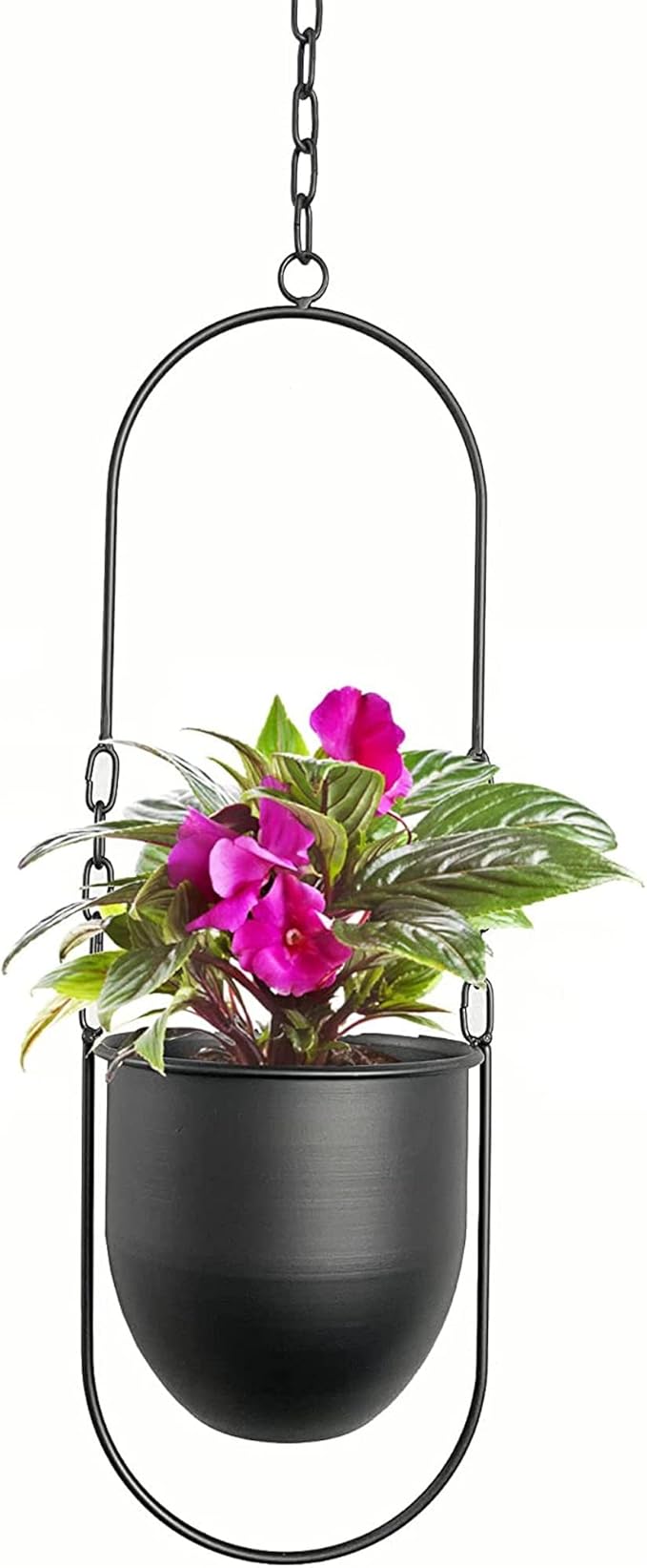 Metal Hanging Planters for Indoor and Outdoor Plants (Black)