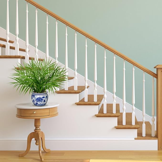 Hollyone Large Artificial Potted Plants Fake Palm Plants 16" Faux Green Plant Plastic Tropical Palm Tree in Blue and White Porcelain Ceramic Pots for Home Room Office House Indoor Decoration