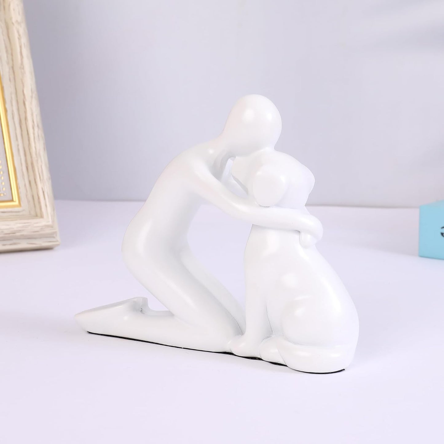 Dog Dad Gifts for Men, Cute Figurines Statue,Unique Mini Shelf Decor for The Home,Room,Bathroom,Office,Lovely Decorations for Dogs Lover (White)