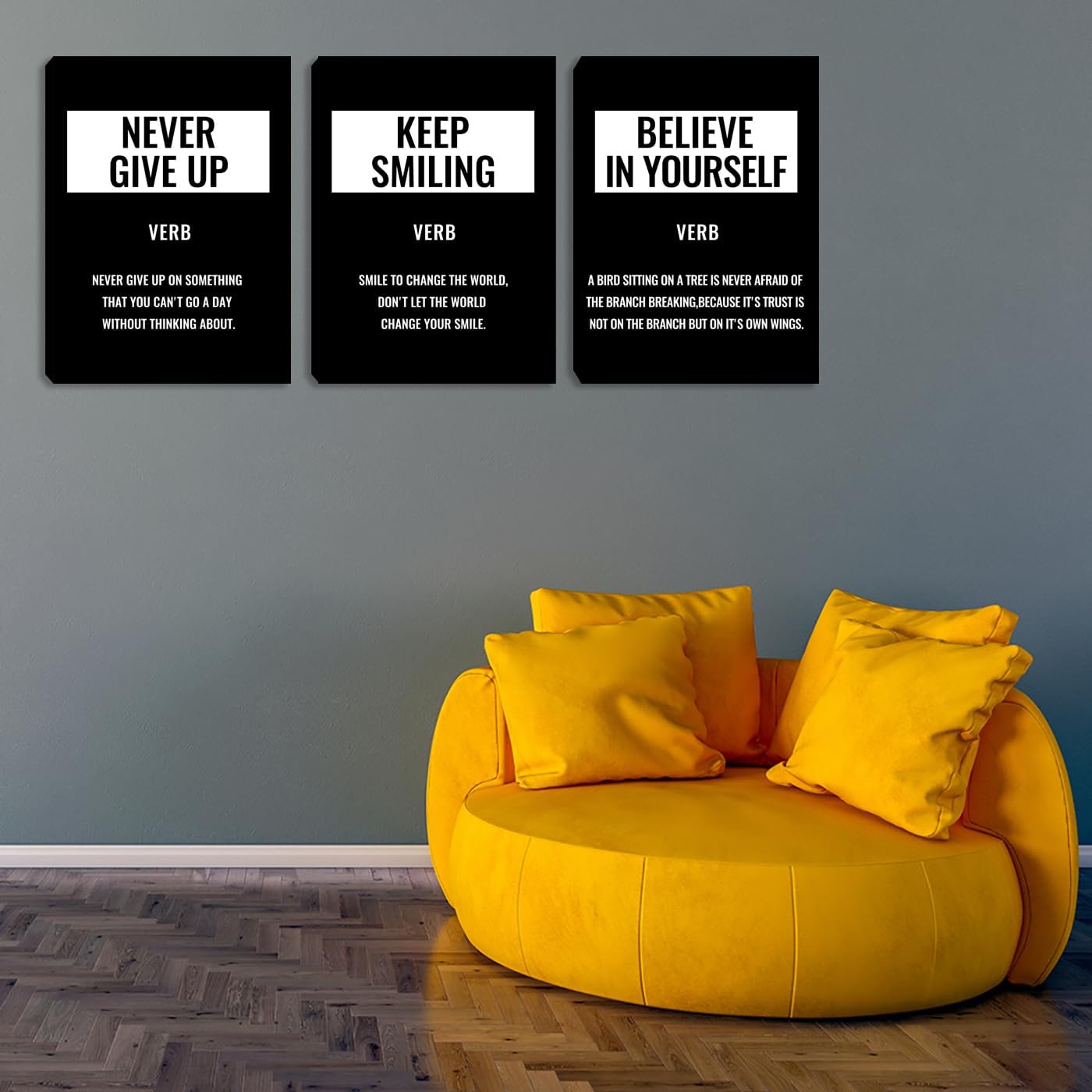 Black Motivational Canvas Wall Art Posters Inspirational Pictures Painting Prints Inspiring Quotes Wall Decor for Home Office Living Room Bedroom Classroom Framed Artwork Ready to Hang (48"Wx24"H)