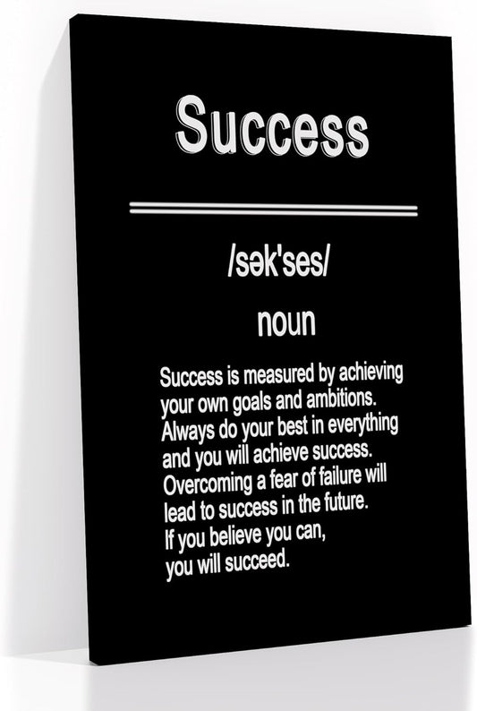Inspirational Canvas Wall Art Motivational Success Entrepreneur Quotes Poster Print Positive Picture Painting Artwork for Modern Home Bedroom Bathroom Teens Room Ready to Hang [18''W X 24''H]