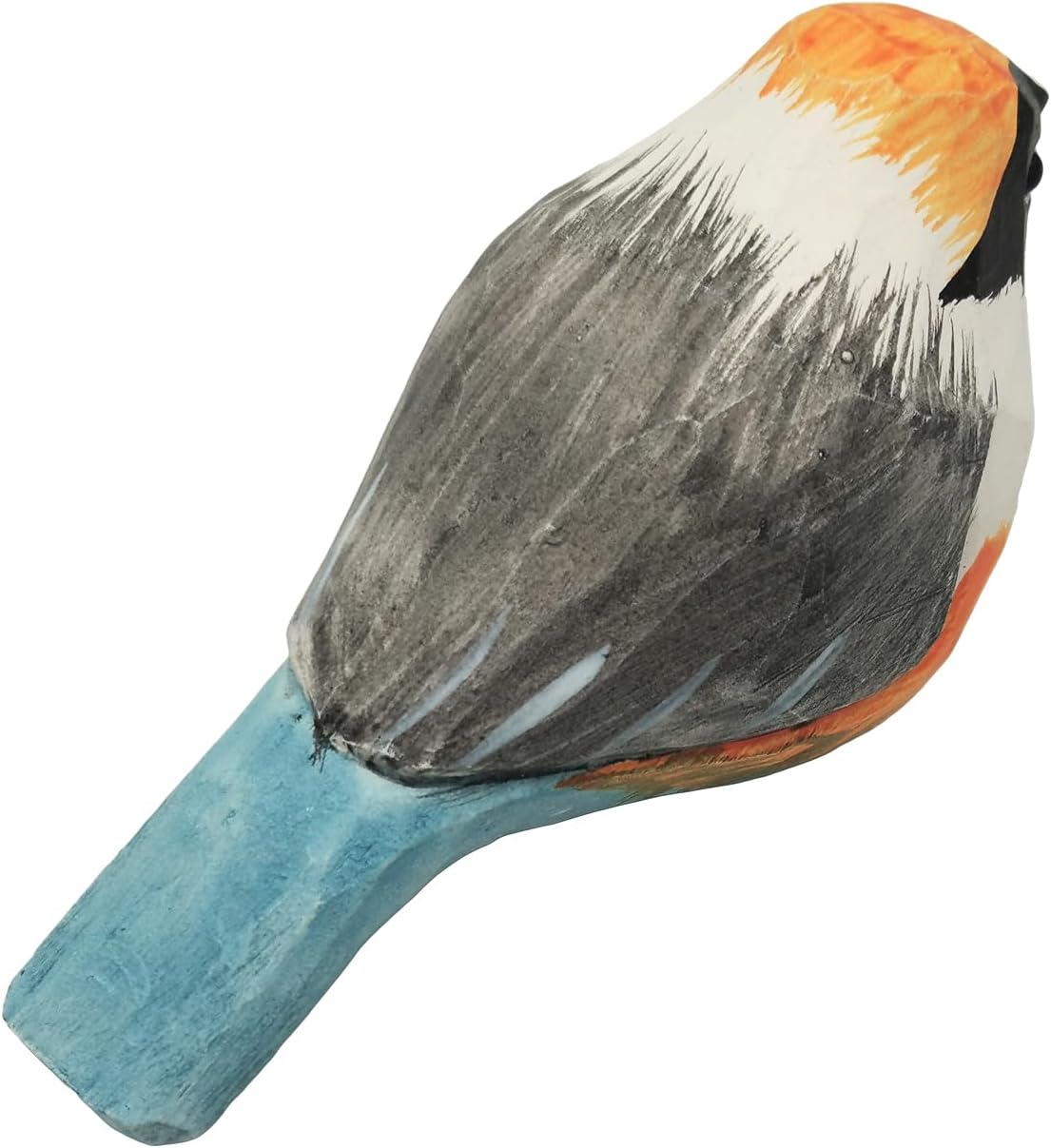 DIYOMR Hand Carved Wooden Bird Sculpture, Art Animal Wood Block, Vivid Bird Statue for Gift, Home Table Ornament Decor (Red-headed Tit)