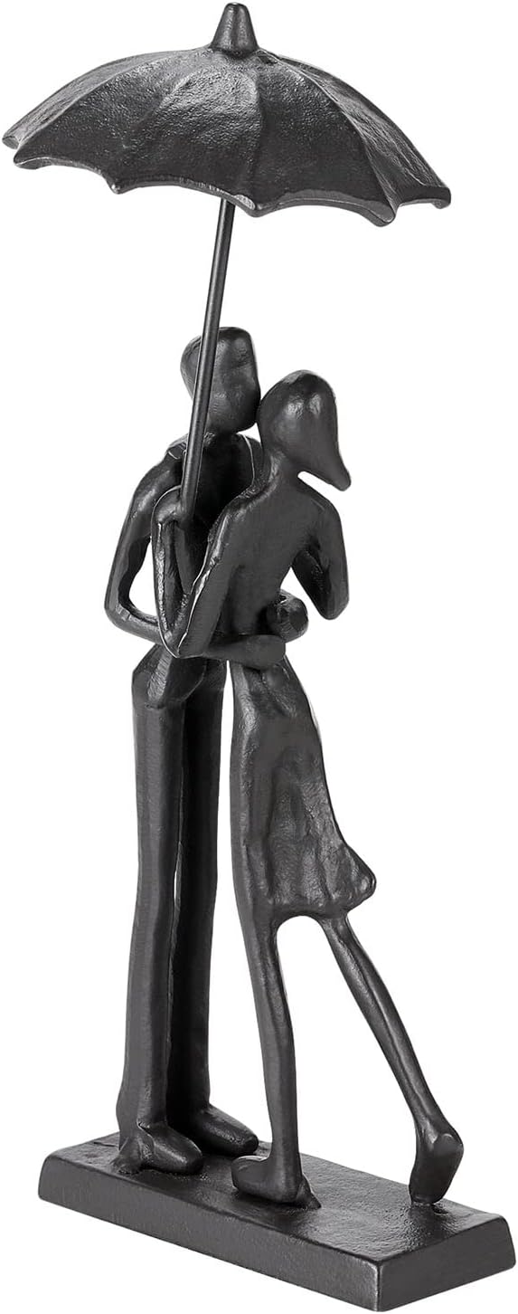 Handcrafted Iron Sculpture - Metal Ornament Couple Figurine Romantic Art Iron Statue,Abstract Modern Accents,Figurines Home Decor