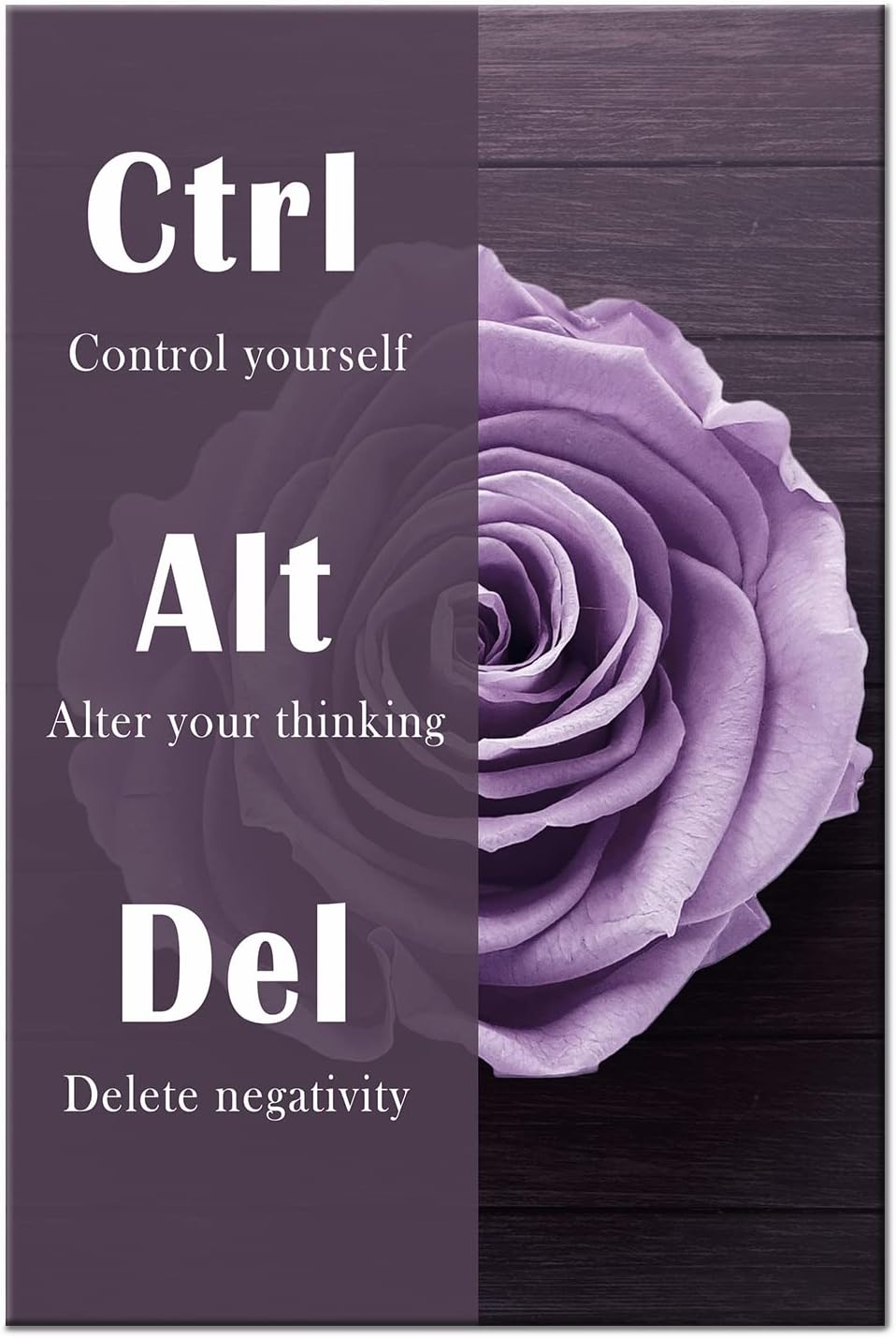 Inspirational Canvas Painting Ctrl Alt Del Word Motivational Wall Art Entrepreneur Quotes Poster Prints Wall Pictures for Home Living Room Home Decor Office Framed Ready to Hang [12''W X 18''H]