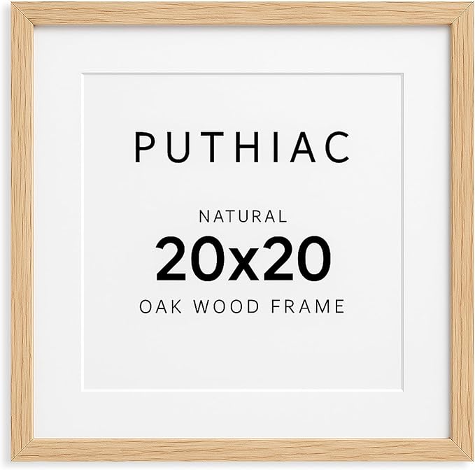 20x20 Oak Wood Picture Frames -20"x20" Poster Frames for Wall, 20x20 Picture Frame, 20 x 20 Picture Frames, 20 x 20 Frames for Wall(1 Pack, Beige)