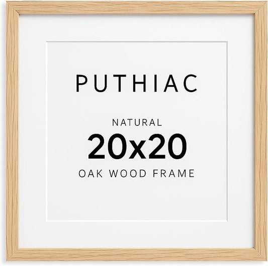 20x20 Oak Wood Picture Frames -20"x20" Poster Frames for Wall, 20x20 Picture Frame, 20 x 20 Picture Frames, 20 x 20 Frames for Wall(1 Pack, Beige)