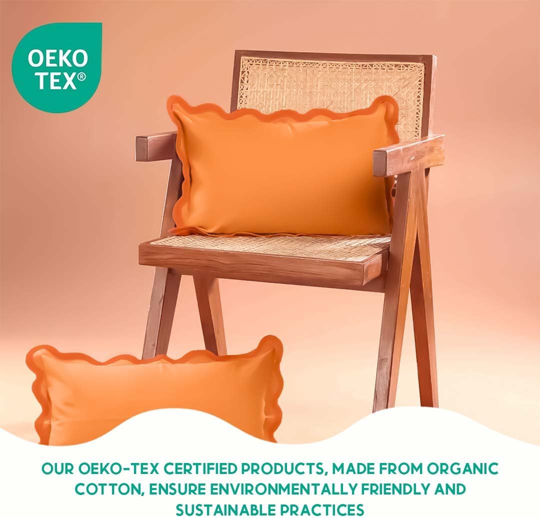 Folkulture Throw Pillow Covers | (12 x 20) Set of 2 Orange Fall Pillow Covers for Fall Living Room Decor | Boho Throw Pillow or Accent Pillow | Lumbar Pillow Cover for Thanksgiving Decorations