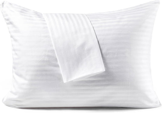 FAUNNA 600TC 100% Cotton Pillow Protectors, Toddler Size (13x18), 2 Pack, Oeko-TEX Certified, Hotel Grade Pillow Cover with Silent Zipper, Zip Up Pillow Cases, White