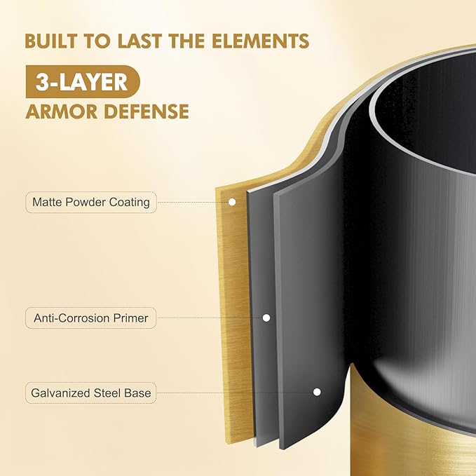 Sinolodo Gold Planters for Indoor Plants, Mid Century Floor Standing Tall Planter with Stands, 9/8/7 inch Plant Pots for Living Room Bedroom Office