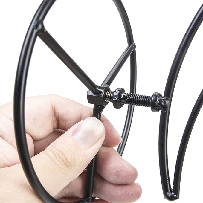 Hanging Stand Iron S-Shape Display Stand for Planter Terrarium Witch Ball Christmas Ornament (Black, 3 Levels)