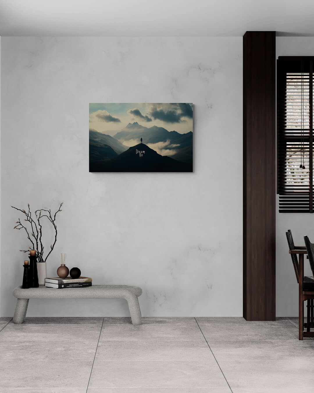 GoForArt Dream Big Motivational Canvas Wall Art, Inspirational Famous Quote Bedroom Living Room Decor, Positive Modern Landscape Mountain Office Dorm Room Poster Print (Dream Big02, 24''x36'')