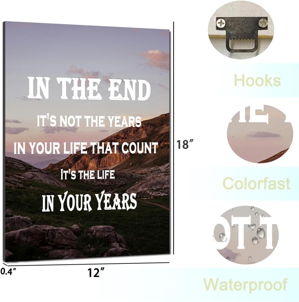 GoForArt Mountain Motivational Canvas Wall Art, Famous Quote Inspirational Prints Wall Decor, Poster Prints for Office Living Room, Bedroom Dining Room Artwork Home Decoration 12x18in