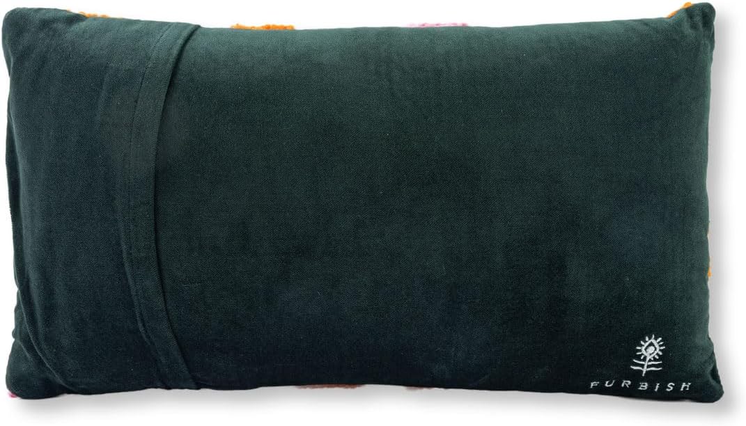 FURBISH Hook Decorative Throw Pillow - IDGAF - 9"x16" - Small Embroidered Designer Pillow for Living Room, Couch, Sofa, Chair & Bed - Eclectic Home Decor