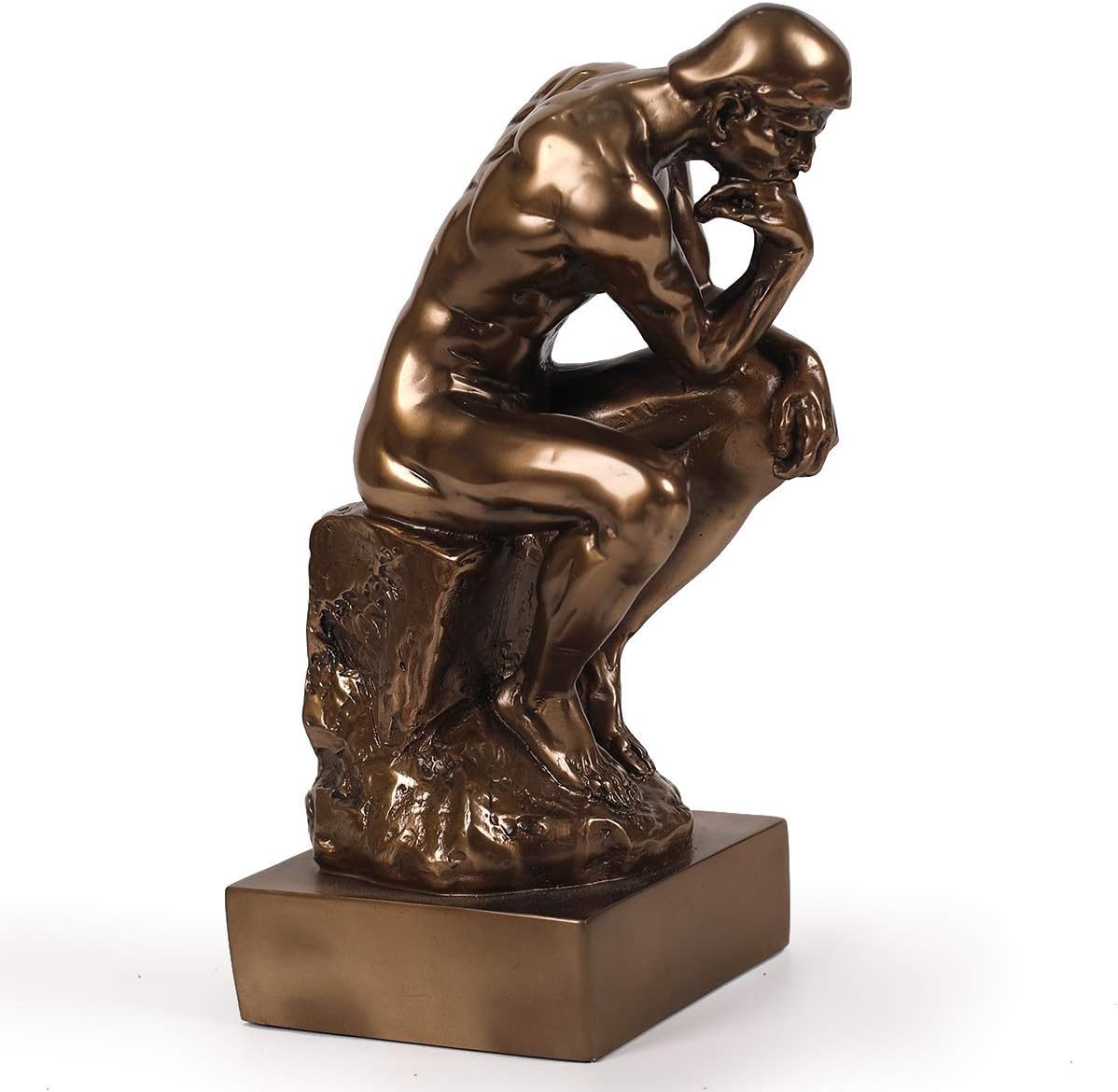 Magicsculp-The Thinker Statue in Premium Cold Cast Bronze 8.8Inch Museum Grade Collectible Figurine-(Medium-Ornaments)