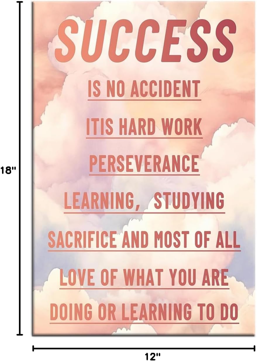 Inspirational Canvas Wall Art Decor Motivational Entrepreneur Quotes Poster Print Positive Painting Framed Artwork for Home Bathroom Office Wall Picture Decoration Ready to Hang [12''Wx18''H]