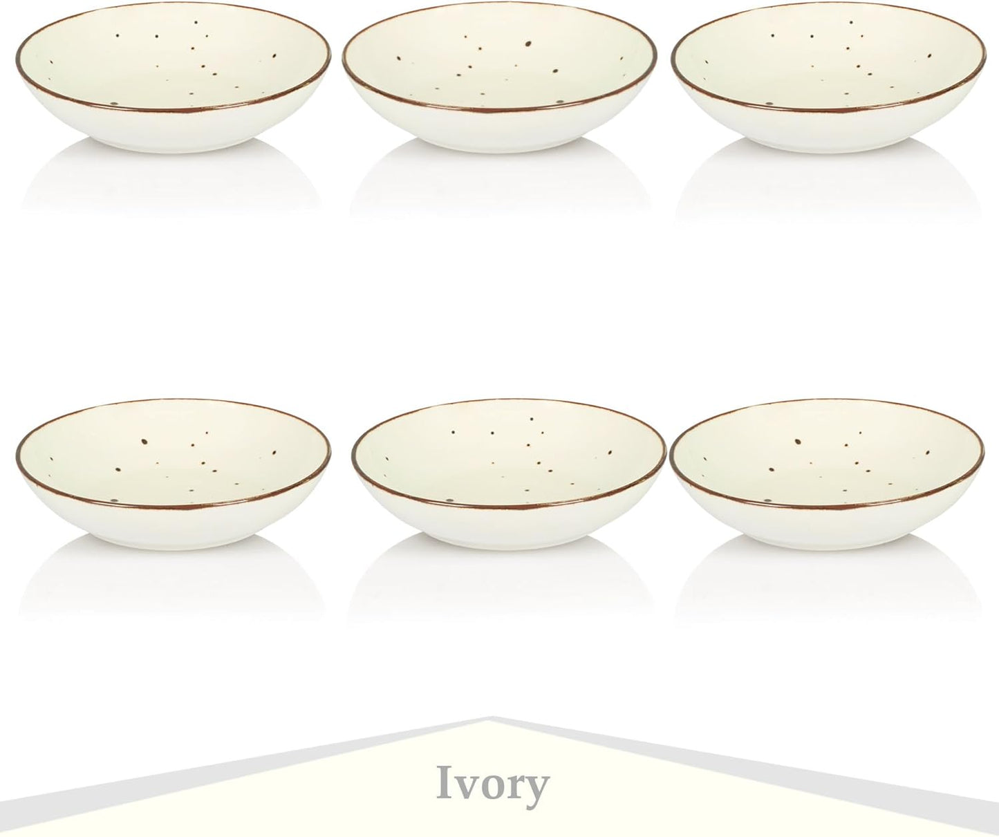 Esfour 8 Inch Porcelain Pasta Bowl, 23.6 Ounces Salad Bowls, Microwave & Dishwasher Safe, Sturdy & Stackable, Set of 6 Ceramic bowls Plates Set, Wide Shallow salad Bowls Set, Classic Assorted Colors