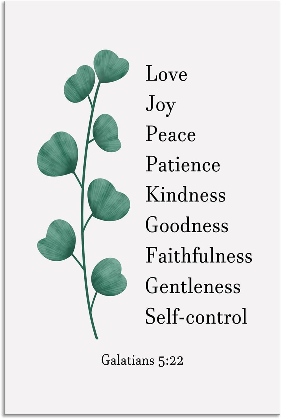 Inspirational Wall Art Motivational Canvas Christian Poster Print Inspiring Galatians 5:22 Quotes Modern Painting Picture Office Wall Decor Artwork Framed Living Room Gym Decor[24''W X 36''H]