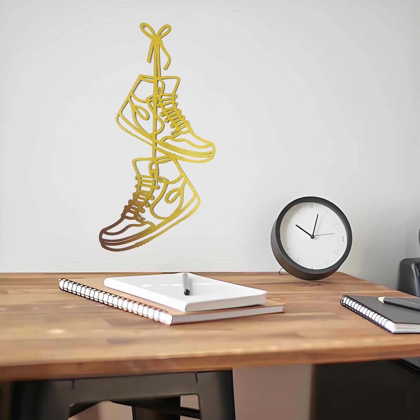 FZFQWRSH Metal Sneaker Wall Sculpture Art - Modern Boys & Teens Room Decor for Bedrooms, Unique Graduation Gift for Sneaker Lovers, Durable Home Décor Accent with Sports Theme