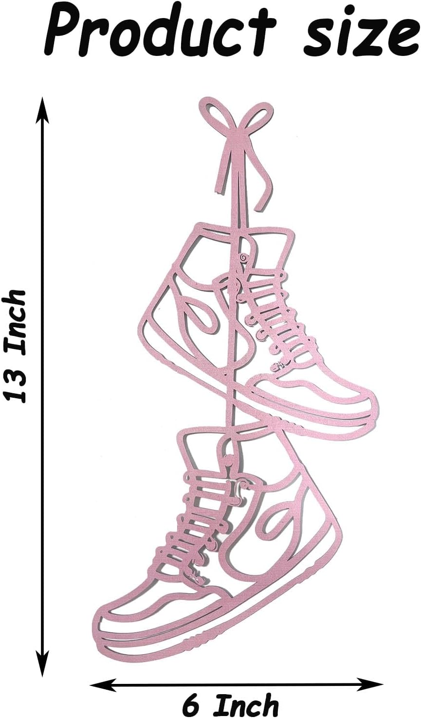 FZFQWRSH Metal Sneaker Wall Sculpture Art - Modern Boys & Teens Room Decor for Bedrooms, Unique Graduation Gift for Sneaker Lovers, Durable Home Décor Accent with Sports Theme