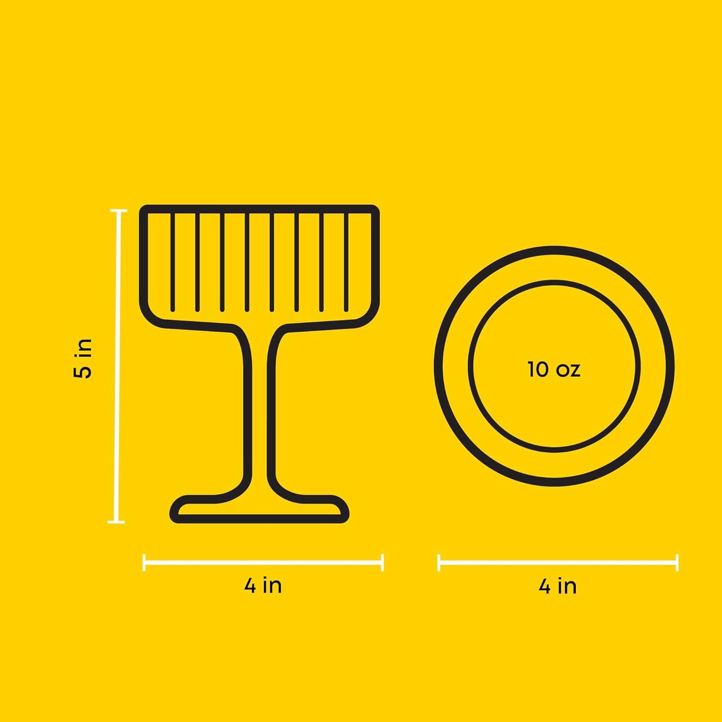 JoyJolt Elle Fluted 10oz Coupe Glass Set of 2, Unique Champagne Glasses for Cocktails and Martinis, Ribbed Vintage Style Drinking Glasses