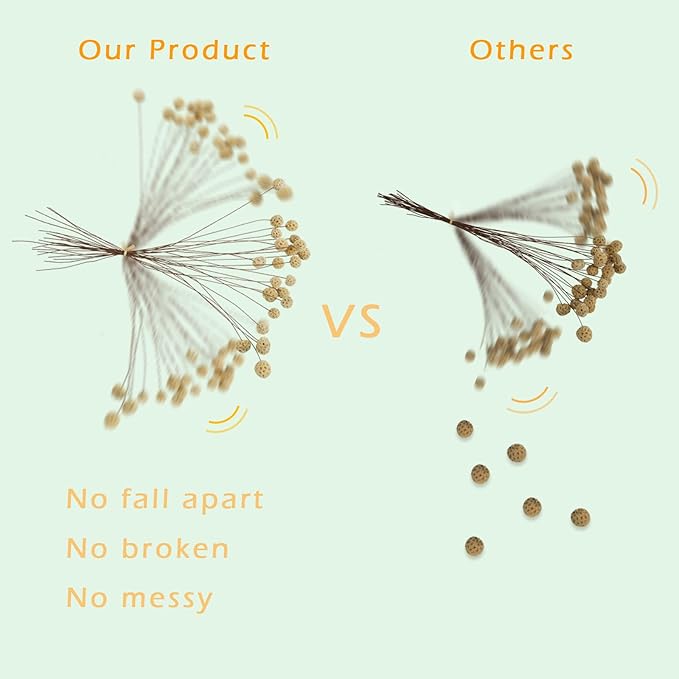 24 PCS Dried Craspedia Billy Balls Flowers, 18” Natural Dried Flowers Bouquet for Vase Floral Arrangements Wedding Table Centerpieces Party DIY Home Decor (White)