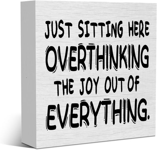 Funny Sarcastic Rustic Wooden Box Sign, Desk Decor Office Decor Supplies Strength Mom Dad Gift Desk Accessories for TableShelf Home Farmhouse Bathroom Cubicle Decorations Wood Block Plaque Box Sign