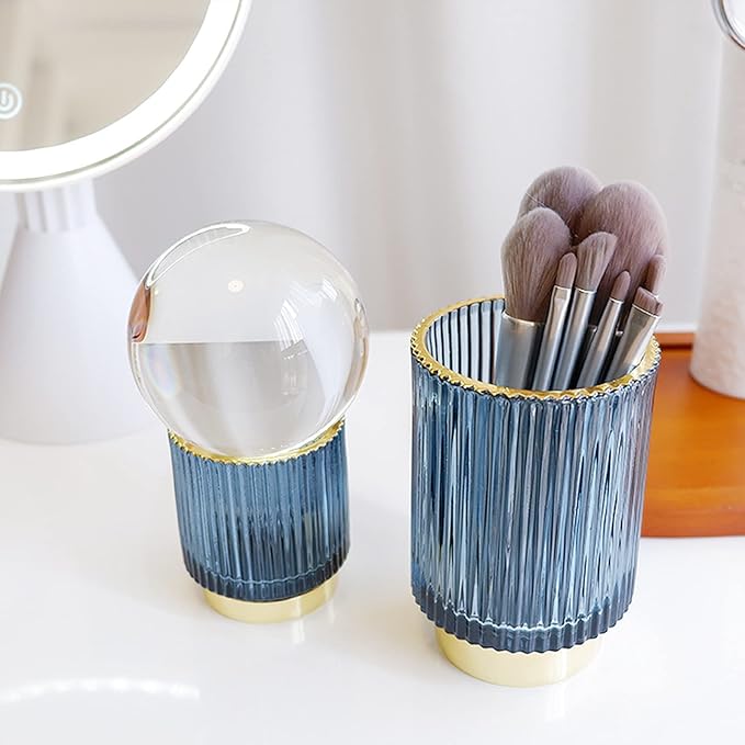 Glass Vase, Gold-Tone Metal Base, Flower Vase Decorative for Home Office Wedding Holiday Party Celebrate. Glass Plant Vase