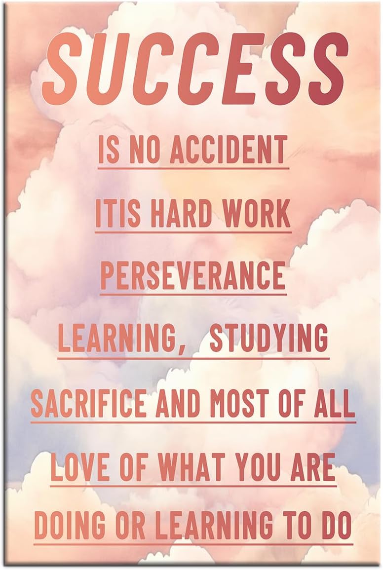 Inspirational Canvas Wall Art Decor Motivational Entrepreneur Quotes Poster Print Positive Painting Framed Artwork for Home Bathroom Office Wall Picture Decoration Ready to Hang [12''Wx18''H]