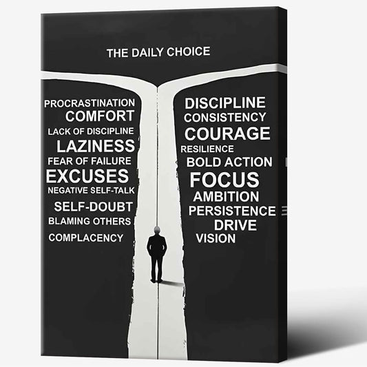 Inspirational Self-Discipline Poster Growing Up The Daily Choice Wall Art Discipline Vs Comfort Choose Prints Painting For Living Room Bedroom Office Wall Decor 24x36in Framed