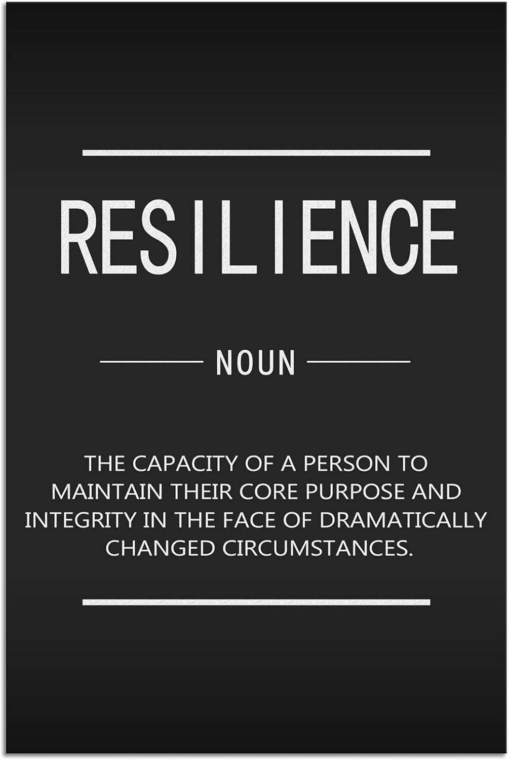 Inspirational Wall Art Motivational Posters Prints on Canvas Resilience Noun Inspiring Quotes Pictures Prints Wooden Artwork Home Office Decor for Bedroom Framed Ready to Hang[12''W X 18''H]