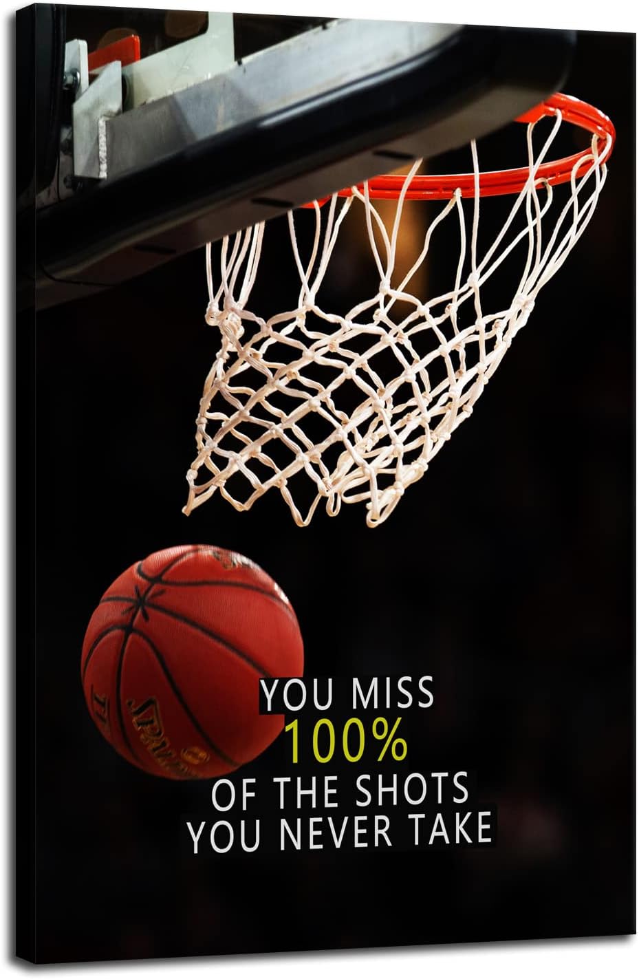 Inspirational Sports Star Quotes Canvas Wall Art Motivational Positive Affirmation Poster Decor Print Modern Inspiring Picture Painting Framed Artwork for Office Home Wall Decor[24''W X 36''H]