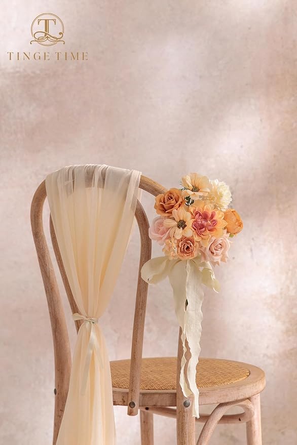 TINGE TIME Artificial Flowers Combo Box Set, Blush Gradient Color Fake Flower Leaf with Stems for DIY Wedding Bouquets Table Centerpieces Baby Shower Home Party Floral Arrangements Decorations