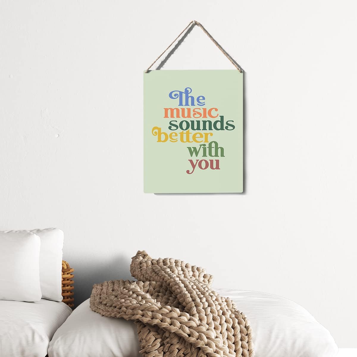 Funny Music Decor Gifts for Women Men Colorful Wood Wall Sign Christmas Birthday Housewarming New Home Gifts for Women Men Friend Coworkers Neighbor Wooden Plaque Home Decor Artwork 8”X10”