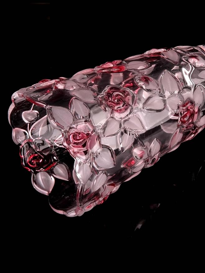 Glass Flowers Vase 9.3 inch Tall, Unique Crystal Vases for Tables Centerpieces, Vintage Rose Large Vases Christmas Thanksgiving Gifts