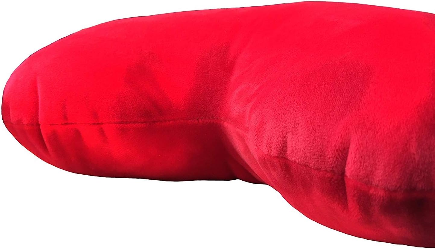 Cute Plush Red Heart Pillow Cushion Toy Throw Pillows Gift for Friends/Children/Girls/Dogs on Valentine's Day Fit for Living/Bed/Dining/Sofa/Cars, 11.8 X 11 Inch (Red)