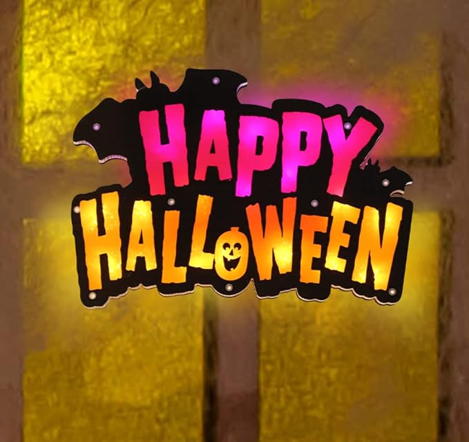 20LED Lighted Happy Halloween Window Silhouette Decoration, Halloween Decoration (Happy Halloween)