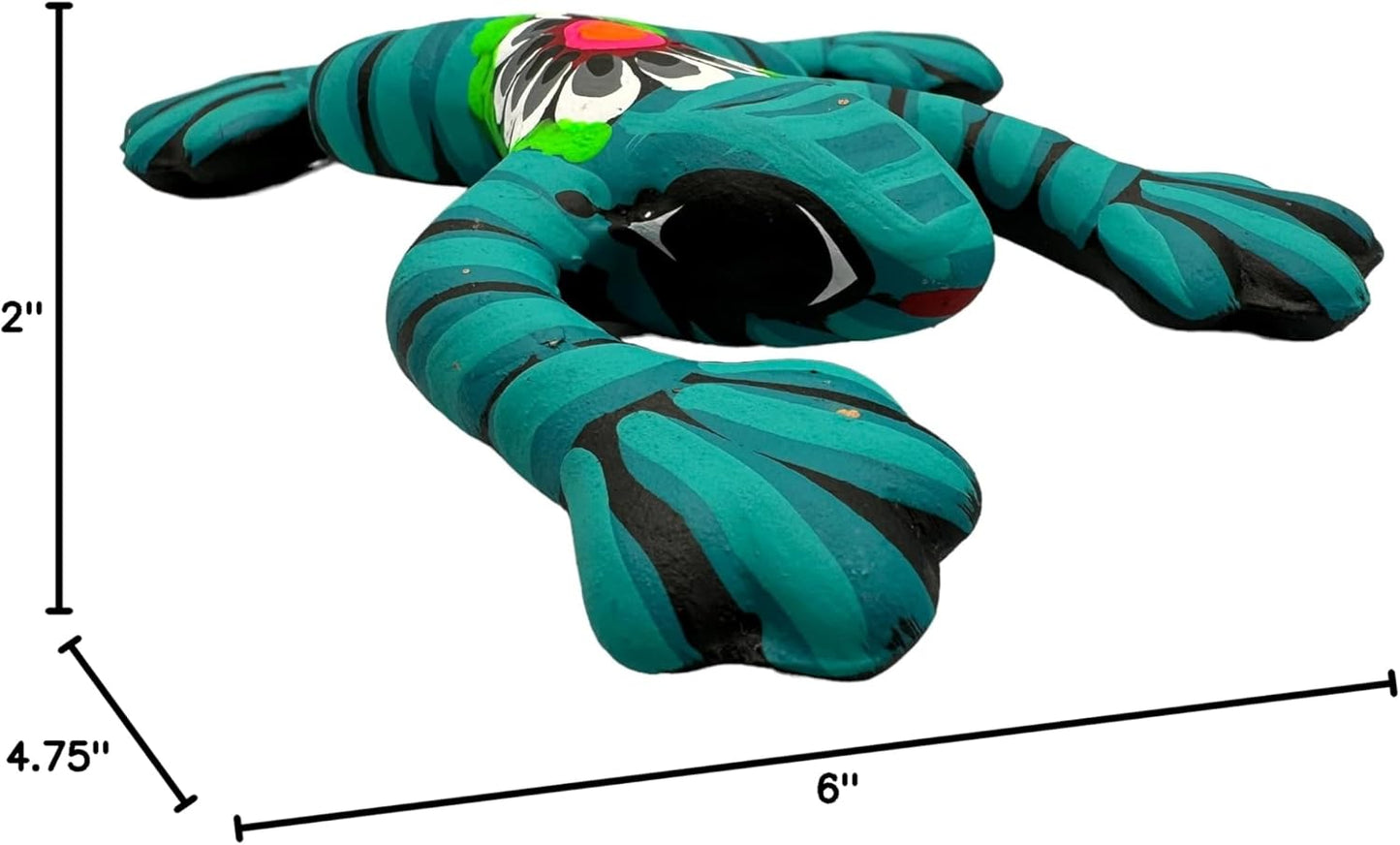 Generic Talavera Frog Guerrero Sculpture Mexican Pottery Folk Art Multicolor Home Decor Handmade Hand Painted Indoor Outdoor Garden 6"" (Multicolor 9)